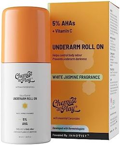 Chemist at Play UnderArm Roll-On with 5% AHA| Lactic Acid & 1% Mandelic Acid | Prevents Body Odour| Brightens Skin & Exfoliates Underarm | For Sensitive Skin |White Jasmine Fragrance|Alcohol Free-40ml