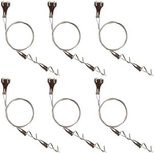 NAYDMHN Picture Rail Hooks and Wire Picture Rail Hanging System, 2 Adjustable Hooks, 6.5ft Stainless Steel Wire Cable, Picture Rail Molding Hook Art Hangers for Exhibition,Gallery Display(6 Pack)