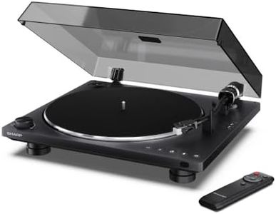 SHARP RP-TT100 Automatic Turntable with Bluetooth-Out & USB-C Recording | Built-In Pre-Amp, 33⅓ & 45 RPM Speeds, Fully Automatic Tonearm | AT-3600LA Cartridge Includes Remote Control - In Matt Black
