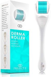 Derma Roller by Project E Beauty | Anti-Aging Skincare | 540 Grade A Titanium Microneedles | Collagen & Elastin Boost | Microexfoliation | Reduce Scarring & Wrinkles | Firmer Skin