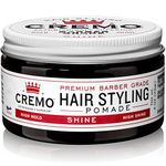 Cremo Barber Grade Hair Styling Shine Pomade, High Hold, High Shine, 4 Ounce