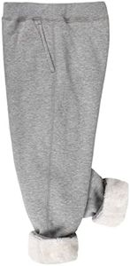 Yeokou Unisex Boys Girls Kid's Sherpa Lined Athletic Jogger Fleece Sweatpants (3T, LightGrey)