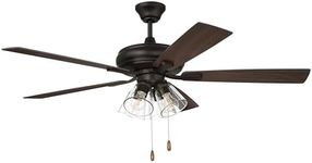 Craftmade 52" Eos 4 Light Ceiling Fan in Espresso Finish with Reversible Espresso/Walnut Blades