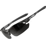 ATTCL Sunglasses For Men - Upgraded Sports Polarized Sunglasses for Cycling Driving Fishing UV Protection 7027-C1 Black UV400 CAT 3 CE