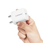 Ambrane 20W Type C Mobile Charger Adapter, Fast Charging for Android, iPhone 15/14/13/12/11/X & Pro, Max Series, Google Pixel & Other Type C Enabled Devices, PD Technology (Charge 20, White)