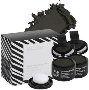 JARGOD Hairline Powder Root Touch-Up, 0.14 Ounce (Pack of 2), Black - Instant Gray Coverage Temporary Hair Color for Roots and Highlights for Women & Men
