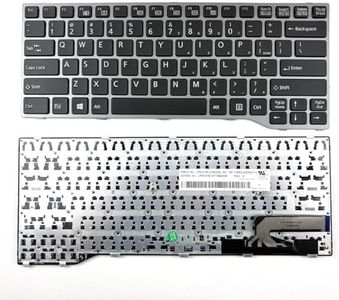 COMOLADO US Laptop Keyboard for Fujitsu Lifebook T725, T726, Q775, Q737, Q736 Series, Black, Silver Frame,QWERTY