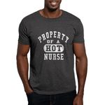 CafePress Property of A Hot Nurse Dark T Shirt Men's Traditional Fit Dark Casual Tshirt Charcoal