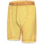 JINSHI Mens Sexy Mesh See Through Shorts Comfort Boxer Underwear Loose Lounge Breathable Underpants M L XL 2XL 3XL, 1pack:yellow, XXL