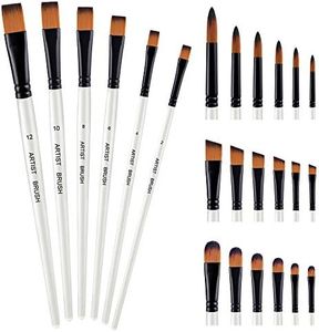 KATUMO Paint Brushes Set, 24 Pcs Nylon Hair Paint Brush Multipurposes Paintbrushes Set for Acrylic Watercolor Oil Painting Face Nail Art, Model Craft Rock Art, Artist Pro Kits