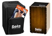 Sela SE 129 EN Varios Brown Cajon Set with backpack, cajon pad, English cajon method, CD and DVD, Standard