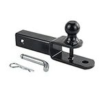 TOPTOW 3 in 1 ATV/UTV Towing Hitch Receiver 64208 Ball Mount Adapter with 1 7/8 inch Ball, Fit for 2 inch Receiver