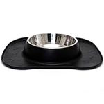 Happilax Dog Bowl with silicone Mat, Stainless Steel Food Bowl 700 ML