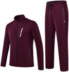 MoFiz Men's Tracksuits Sweatsuits for Men Athletic Set 2 Piece Track Suits Jogging Casual Warm Up Full Zip Running Sports, A05-dark Red, Medium