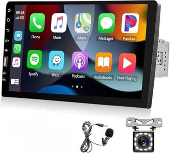 Hodozzy Apple Carplay Single Din Car Stereo, 9 Inch Touch Screen Car Radio with Bluetooth FM AM Audio Receiver iOS/Android Mirror Link USB Car Multimedia Player+Microphone + Backup Camera