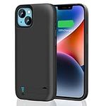 RUNSY Battery Case for iPhone 14, 5000mAh Rechargeable Extended Battery Charging/Charger Case, Add 100% Extra Juice, Support Wire Headphones (6.1 inch)