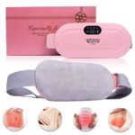 WBC WORLDBEAUTYCARE Portable Cordless Heating Pad for Menstrual Cramps Relief, Heating Pad for Stomach, 3-Speed Temperature Adjustment and 4-Speed Massage Modes, Back and Belly for Women(Pink)