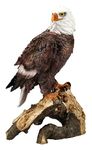 American Eald Eagle Perching on Tree Branch Resin Figurine Statue