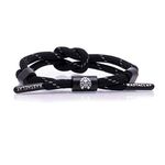 Rastaclat Knotted Bracelet for Men and Women of All Ages - 12 AM SERIES Black Bracelet | Adjustable Stackable Bracelet Knotted by Hand (Medium/Large)