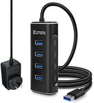 Powered USB Hub, TEKERA 4 Ports USB