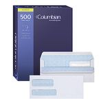 Columbian #9 Security Envelopes, Double Window, Self Seal, for Invoices & QuickBooks Statements, 3-7/8 x 8-7/8 Inches, 24 lb White, 500/Box (COLO181)