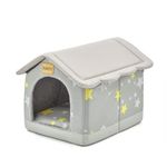 Jiupety Cozy Pet Bed House, Indoor/Outdoor Pet House, L Size for Cat and Medium Dog, Warm Cave Sleeping Nest Bed for Cats and Dogs, Gray
