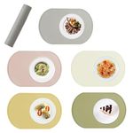 5 Pack Silicone Table Placemats, Food Grade Mats, BPA Free Non Slip Table Mat, Water Proof, Heat Resistant, Stain Resistant, Easy to Clean placemats Set