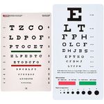 Gima 31301 - Snellen Optometric Chart, Colour Bar Chart with Red and Green Bar, Dimension 23 x 35.5 cm, Distance 3 m & NCD Medical Snellen Pocket Eye Chart