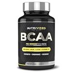 Nutrivized BCAA - 1800mg - 2:1:1 Branched Chain Amino Acid with L Glutamine - Vitamins B6 - Pre Workout for Men & Women - Vegan - Muscle Growth - Recovery - 90 Capsules - Made in The UK