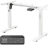 MAIDeSITe Height Adjustable Electric Standing Desk Frame Two-Stage with Heavy Duty Steel Stand up Desk Computer Desk with Automatic Memory Smart Pannel (White)