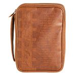 Dicksons Full Armor of God Camel Brown Medium Vinyl Zippered Bible Cover with Handle