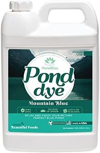 PondBliss Mountain Blue Pond Dye for Large Ponds up to 1 Acre, Fish and Animal Safe - 1 Gallon (128oz)