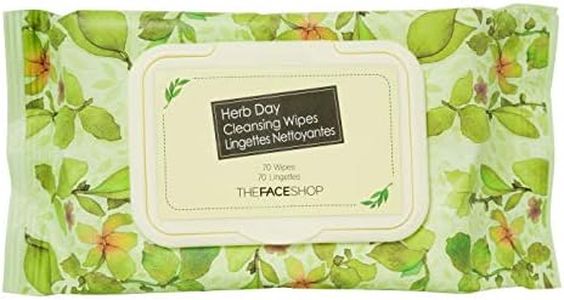The Face Shop Herb Day 365 Cleansing Wipes - Make Up Remover Face Wipes with Rosemary Extract - Non-Irritating - Refreshing, Brightening, Moisturizing - Korean Skin Care Make Up Wipes
