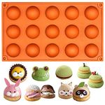 Musykrafties 15-Cavity Small Semi Sphere Dome Chocolate Silicone Moulds for Jello Mini Teacake 30 x 17.5 x 2CM