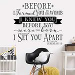 GADGETS WRAP Vinyl Wall Words Scripture Bible Nursery Verse Flag Jeremiah 1: 5 Before Wall Sticker, AG20-DRP-2681 (56 cm x 66 cm x 0.4 cm, Multicolour)