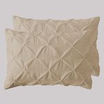 YRM Bedding's | Exotic-Collection | 400-Thread Count | Pinch Pleated Designing | Pillow Covers | Egyptian Cotton (20x30), (Set of - 2), Beige