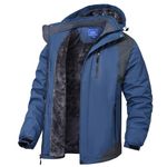 Rapoo Mens Winter Jackets for Men Winter Coats for Men Rain Waterproof Windbreaker Jackets Coats for Men Fleece Warm Snowboard Ski Snow Softshell Jacket Coats for Men Navy 2XL