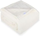 ZAKAPAWS Waterproof Dog Blanket for Large Dogs - Reversible Washable Pet Blanket, Soft Sherpa Fleece Furniture Protector, Cat Throw Bed Couch, Cream, 60"x80"