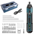 JENABOM 105 in 1 Electric Cordless Screwdriver, 3.6V Screwdriver Tool, Rechargeable 5N.m Max Adjustable Torque Cordless Screwdriver Set for Daily & Light Industrial use