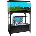 YEMOO Aquarium Stand, 20-29 Gallon Aquarium Stand with Storage Cabinet for Fish Tank Accessories Storage, Metal Frame Bearable 500 lbs, 30.7" x 13" x 33.07"