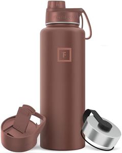 IRON °FLASK Camping & Hiking Hydration Flask, Wide Mouth, 3 Spout Lids, Stainless Steel Outdoor Water Bottle, Double Walled, Insulated Thermos, Metal Canteen - Autumn Cocoa, 40 Oz