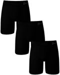 Shinesty Hammock Support Mens Boxers with Pouch | Mens Long Boxer Briefs | US Small 3 Pack Black