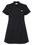 Proluxe Signature Button Beauty Tunic - Hairdressing Massage Therapist Spa Health Work Nail Salon Uniform (Black, 30)