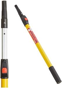 ProDec 2' - 4' (0.6-1.2m) Button Lock Fibreglass & Aluminium Extension Pole for Paint Roller Frames,Gives Extended Reach Compatible with Screw & Push Fit Frames,2 feet - 4 feet Trade Professional Pole