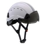 LOHASPRO Safety Hard Hat ANSI Z89.1 Approved Vented Safety Helmet,6-Point Ratchet Suspension, Perfect for Construction Work(L-CA1 White Smoked)