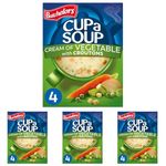 Batchelors Cup A Soup, 4 Cream Of Vegetable with Croutons Instant Soup Sachets, 122 g Box (Pack of 4)