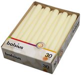 BOLSIUS 30 Count Household Ivory Taper Candles - 10 Inches - Premium European Quality - 8 Burn Hours - Bulk Pack Unscented Dripless and Smokeless Home Décor, Restaurant, Wedding, & Party Candlesticks