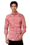 Majestic Man Printed Slim Fit Casual Shirt for Men (in, Alpha, S, Regular, Pink)