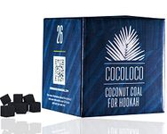 COCOLOCO Al Qaisar Premium Natural Coconut Shisha Coal Hookah Charcoal (26mm Cubes) for Hookah BBQ 1.1 kg - Odourless Long Burn Time - Low Ash Content - 64 Pieces