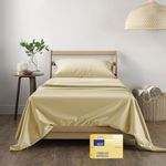 THREAD SPREAD Luxury Egyptian Cotton Sheets Twin XL Size - 600 Thread Count 3 PC Twin XL Sheets Deep Pockets, Extra Soft, Cooling Extra Long Staple Sateen Weave College Dorm Bedding Twin XL - Sand